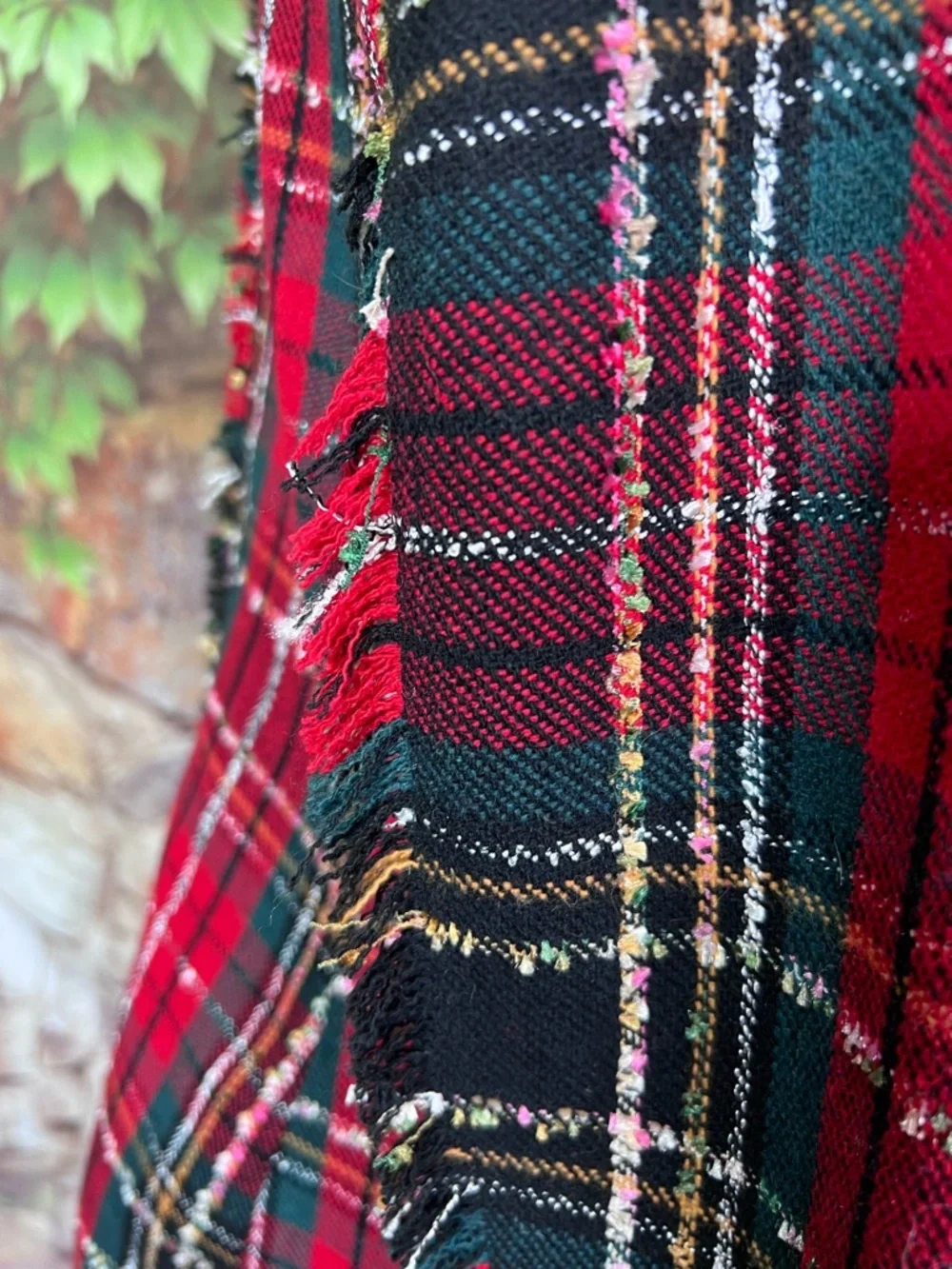 RACHEL ZOE Preppy Red Raw Hemmed Tartan Plaid Equestrian Blazer, M - Picture 13 of 16
